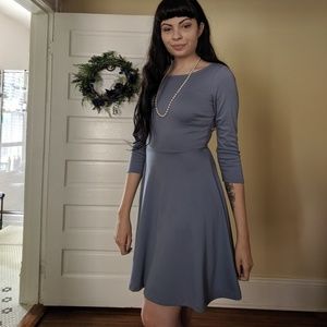 Dusty Blue Knee-Length Dress